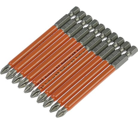Бита намагниченная с насечками Taiwan Type (10 шт; 90 мм; PH2) BOHRER 33252090