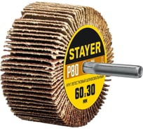 Круг шлифовальный лепестковый на шпильке STAYER P80, 60x30 мм 36608-080 20210854