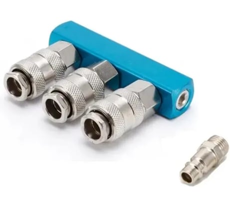 Разветвитель пневматический Pegas pneumatic на 3 выхода со штуцером 3306