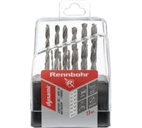 Набор сверл по металлу RENNBOHR ц/х, 13шт/кор (1.5-6.5 через 0.5мм, 3.2; 4.8мм) HSS-G, Р6М5, DYNAMIC S 675913