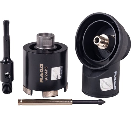 Набор насадка RAGE для пылеудаления М16 и коронка алмазная по бетону 72 мм 559555