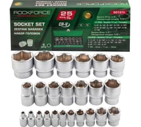 Головки RockFORCE 1/4, 1/2, набор 25 предметов RF-50121I(59233)