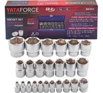 Головки YATAFORCE 1/4, 1/2, набор 25 предметов YF-50121I(59236)