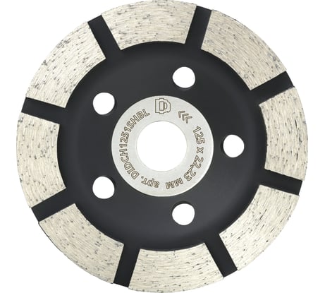 Чашка алмазная Diamond Industrial 125 х 5 х 18 х 22,23 мм 1-рядная широкий сегмент Concrete Black Version DIDCH1251SHBL