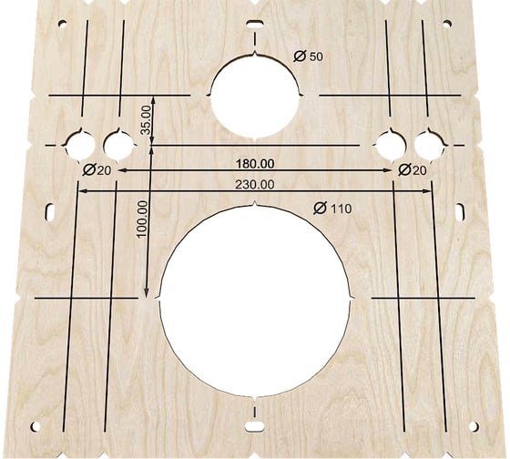 Шаблон для разметки и монтажа инсталляции Estente, / stencil-110.50.20 00-00000922 1