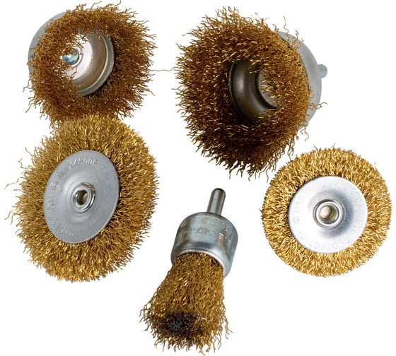 Набор щеток-крацовок VIRA для дрели и шуруповерта для удаления ржавчины 25, 50, 65 мм 5шт 572050 1