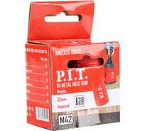 Коронка биметаллическая по металлу P.I.T. 32x50мм, сталь М42 (HSS Со 8%), перем. зуб AMED05-0032