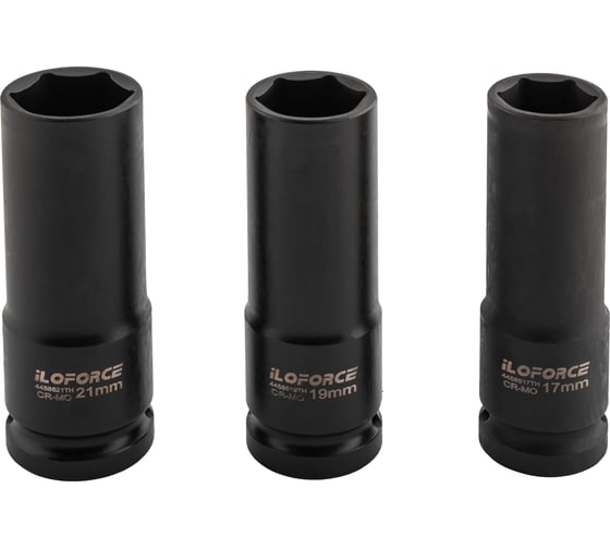 Головки ударные iLOFORCE набор 3 предмета 1/2 17 мм 19 мм 21 мм 6гр IF-4032TH(63333) 1