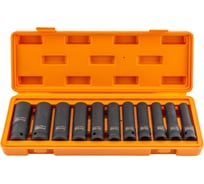 Головки глубокие ударные MEGATOOLS набор 11 предметов 1/2" (10-15, 17, 19, 21, 22, 24мм, 6гр.) MT-4117-5MPB(62915)