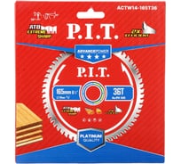 Диск пильный по дереву P.I.T. ADVANCE 165x20x1.4 мм 36T Carbide зуб ATB 15 ACTW14-165T36