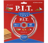 Диск пильный по дереву ADVANCE P.I.T. 210x30x1.4 мм 48T Carbide зуб ATB 15 ACTW14-210T48