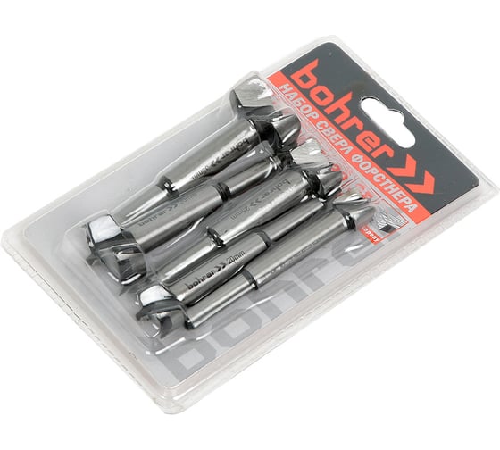Сверла Форстнера по дереву Bohrer 15/20/25/30/35 мм сверло-фреза под мебельные петли набор 5 шт в блистере 31700505 1