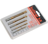 Сверла фрезеровальные Bohrer 3.0/4.0/5.0/6.0/8.0 мм сталь W2 TiN набор 5 шт в блистере 31701505