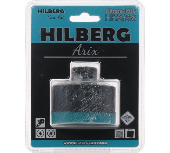 Коронка алмазная по керамограниту Hilberg Arix 68 мм, M14 HRX868 1