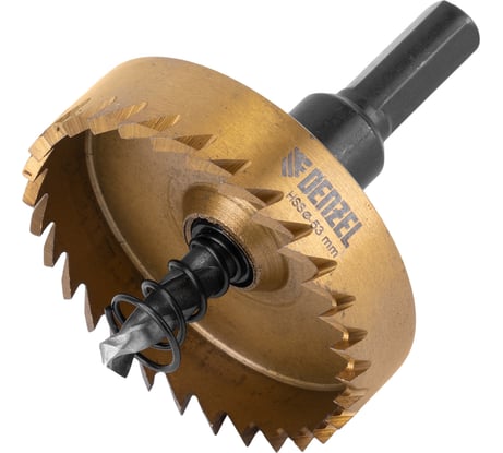 Коронка HSS с нитридтитановым покрытием по металлу 53 мм DENZEL 724117