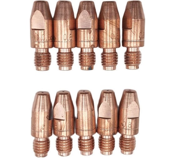 Наконечник токопроводящий энаргит 10 шт (CuCrZr, М8х30, d-1.6 мм) для горелок MIG/MAG CuCrZr-M8-30-16-10 1