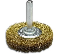 Щетка дисковая гофрированная Lessmann Д50х10, латунь 0.2мм, хвостовик 6мм 415542