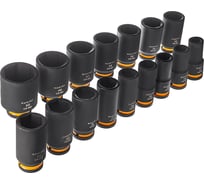 Набор ударных головок глубоких RUNTEC 3/4, 17-50 мм, CrMo, 16 предметов RT-IS2B16L