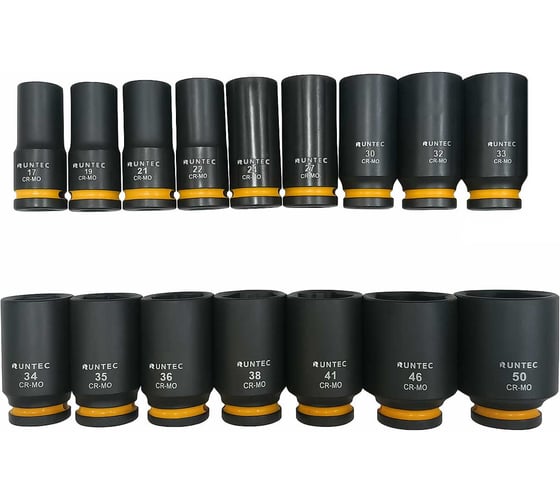 Набор ударных головок глубоких RUNTEC 3/4, 17-50 мм, CrMo, 16 предметов RT-IS2B16L 1