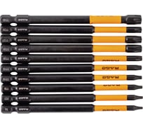 Набор бит RAGE для шуруповерта магнитные торсионные IMPACT S2 TORX T6, TT7 - TT40 x 100 мм 10 шт 554251