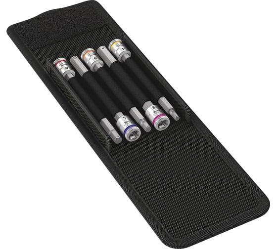 Набор головок торцевых WERA 8740 A HF 1 Zyklop со вставкой-битой с внешним шестигранником, с фиксацией, 1/4, 5 пр. WE-003345 1