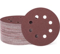 Круг шлифовальный с отверстиями на ворсовой подложке STRONER 125 мм P80 50 шт/уп velcro125p80-50