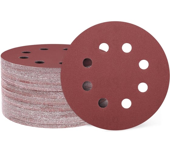 Круг шлифовальный с отверстиями на ворсовой подложке STRONER 125 мм P400 50 шт/уп velcro125p400-50 1