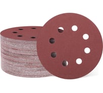 Круг шлифовальный с отверстиями на ворсовой подложке STRONER 125 мм P180 50 шт/уп velcro125p180-50