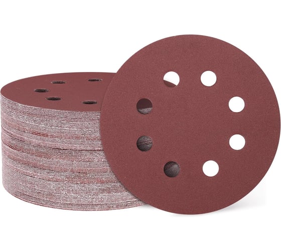 Круг шлифовальный с отверстиями на ворсовой подложке STRONER 125мм P320 50 шт/уп velcro125p320-50 1