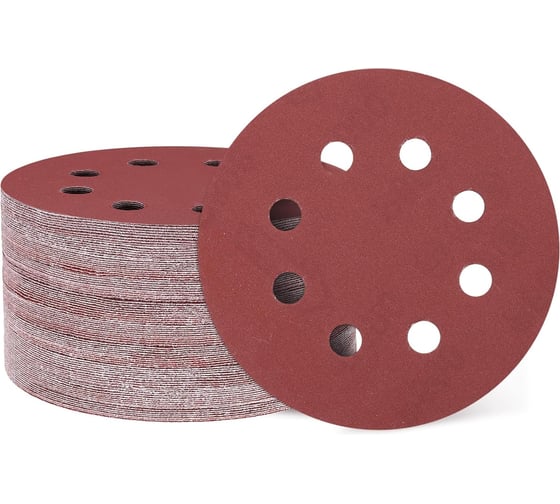Круг шлифовальный с отверстиями на ворсовой подложке STRONER 125 мм P600 50 шт/уп velcro125p600-50 1