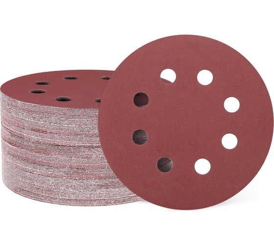 Круг шлифовальный с отверстиями на ворсовой подложке STRONER 125 мм P800 50 шт/уп velcro125p800-50 1