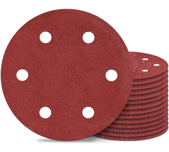 Круг шлифовальный с отверстиями на ворсовой подложке STRONER 225 мм P120 10 шт/уп velcro225p120-10 1