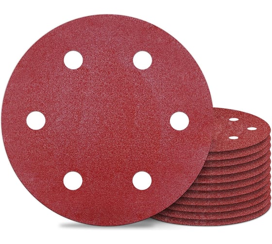 Круг шлифовальный с отверстиями на ворсовой подложке STRONER 225 мм P80 10 шт/уп velcro225p80-10 1