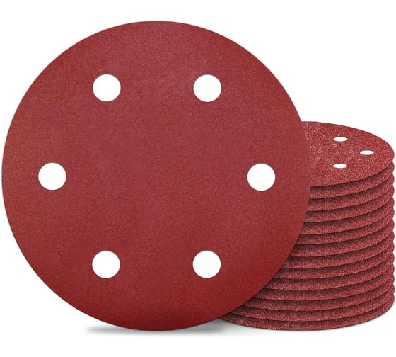 Круг шлифовальный с отверстиями на ворсовой подложке STRONER 225 мм P240 10 шт/уп velcro225p240-10 1