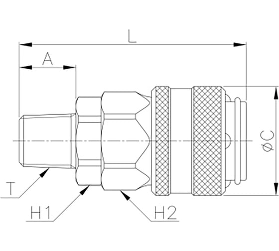 Куплунг наружная резьба - мама CDC Pneumatics OSM 40
