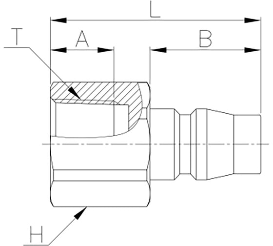 Куплунг внутренняя резьба - папа CDC Pneumatics PF 30