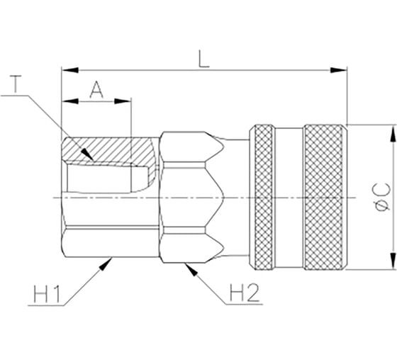 Куплунг внутренняя резьба - мама CDC Pneumatics SF 600