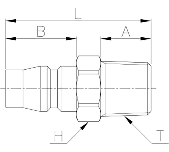 Куплунг наружная резьба - папа CDC Pneumatics PM 40
