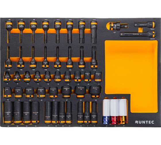 Набор ударных головок с аксессуарами Runtec RUNTEC 1/2, 8-32 мм, CrMo в ложементе EVA, 51 предмет RT-IS1E51F 1