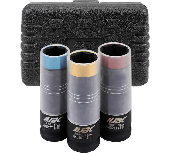 Головки ударные глубокие тонкостенные JBC набор 3 предмета, 1/2 (17, 19, 21мм) JBC-4035(65889) 1