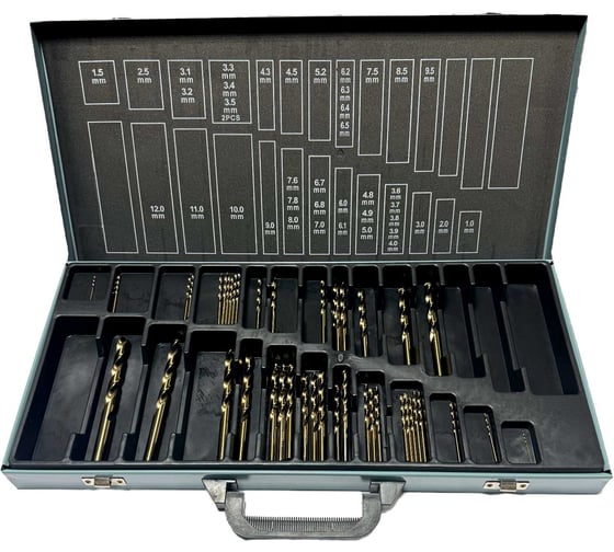 Набор сверл по металлу Sekira 1-12мм 43шт Р6М5К5 00-00039990 1