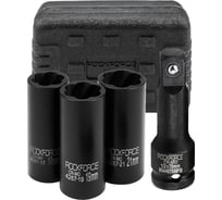 Головки ударные двухсторонние Rockforce набор 4 предмета, 1/2 (6гр.) RF-4267(65912)