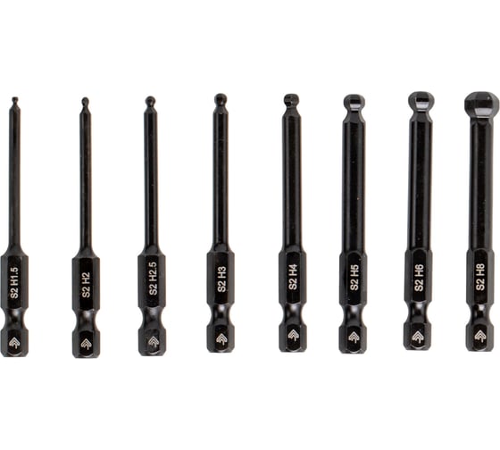 Набор магнитных бит RAGE для шуруповерта HEX 65 мм со сферической головкой 8 шт 303258 1
