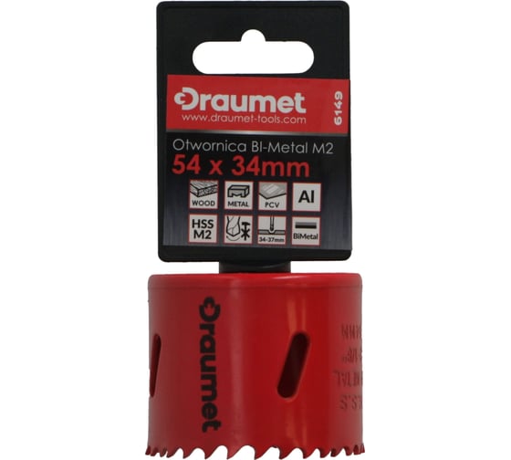 Коронка биметаллическая 54х34 мм DRAUMET 6149