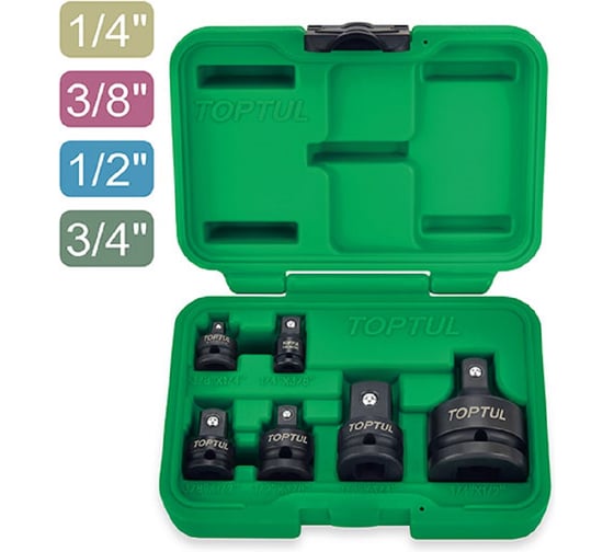 Набор ударных переходников в пластиковом боксе TOPTUL 6 предметов GDAI0602 1