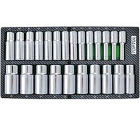 Набор головок удлиненных TOPTUL 1/2DR, 8-32 мм 24 предмета в мягком ложементе GEA0241