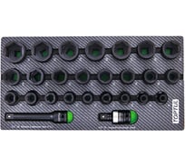Набор ударных головок TOPTUL 1/2''DR, 8-32 мм, короткие, 26 предметов, в мягком ложементе GEA0261