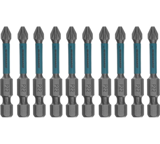 Набор бит торсионных GROSS PZ2, 50 мм, для ударных шуруповертов, отрывн., 10 шт 114095 1
