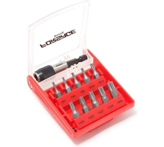 Набор бит-торкс с битодержателем Forsage 11 предметов (T 7,8,9,10,15,20,25,27,30,40-25мм) F-21113(6731) 1