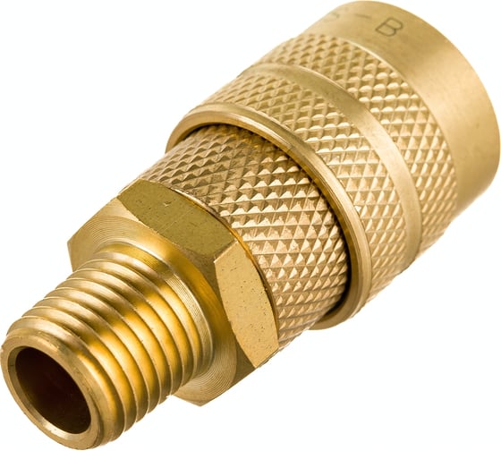 Быстроразъемное соединение D ISO 6150 B (рапид "мама" - наружная резьба 1/4"; латунь) TITAN LOCK TL2DFS-B